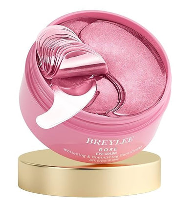BREYLEE Rose Eye Mask– Under Eye Patches, anti-puffy eyes, Hydrates, Improves And Firms The Eye Area—includes 60 patches.