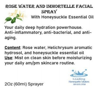 Rose Hydrosol Facial Toner - 2 Oz  Glass Spray